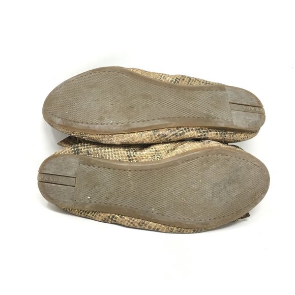 Prada Ballet Flats Shoes Size 40/10 US Gold Snake - Picture 7 of 10